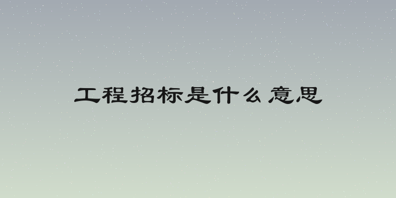 工程招标是什么意思