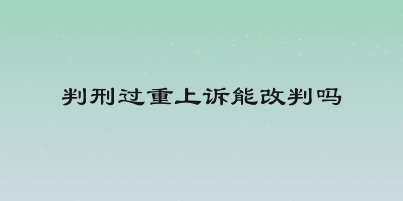 判刑过重上诉能改判吗