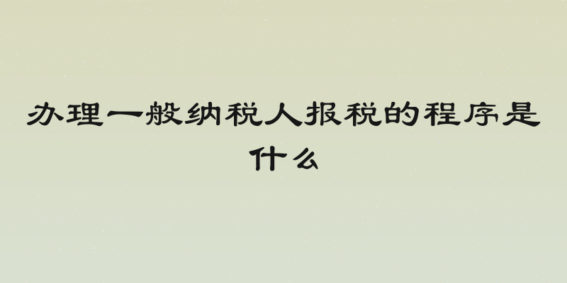 办理一般纳税人报税的程序是什么