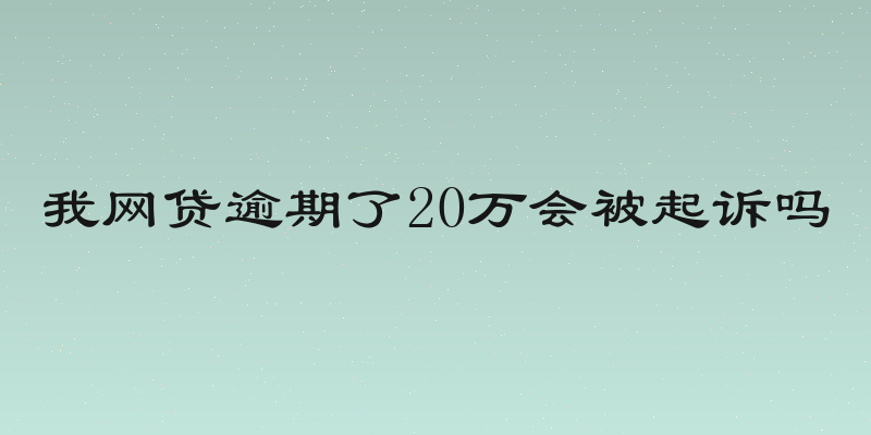 我网贷逾期了20万会被起诉吗