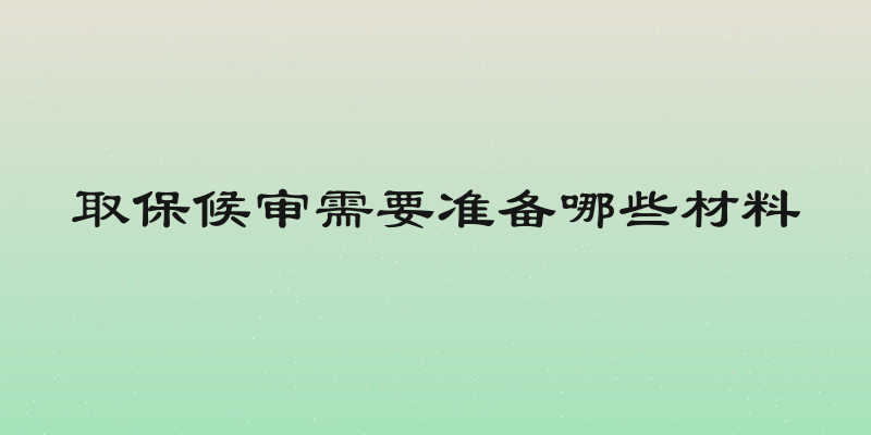 取保候审需要准备哪些材料