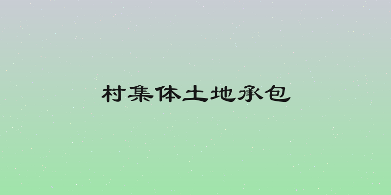 村集体土地承包