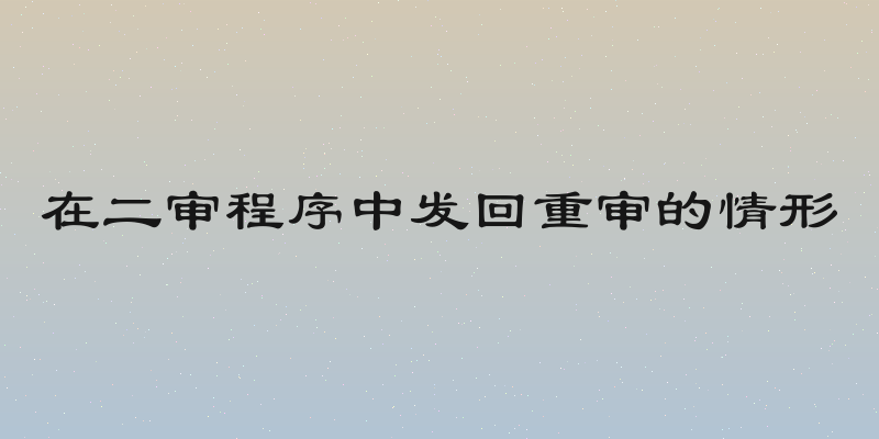在二审程序中发回重审的情形