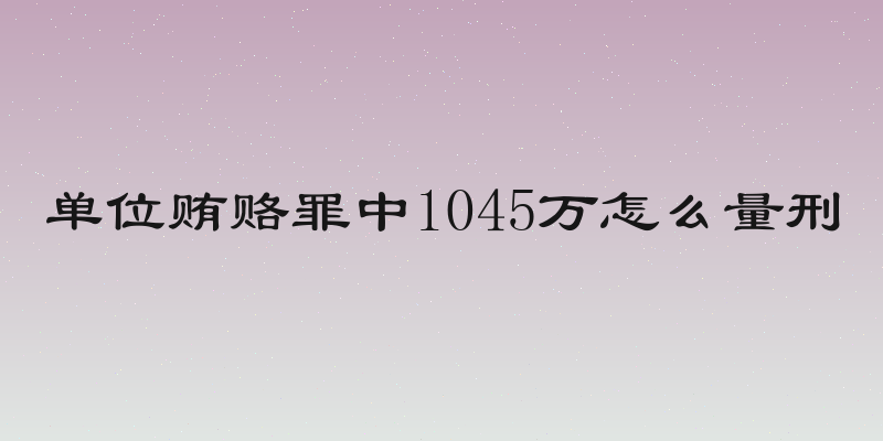 单位贿赂罪中1045万怎么量刑
