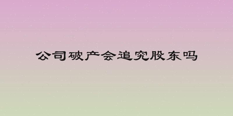 公司破产会追究股东吗