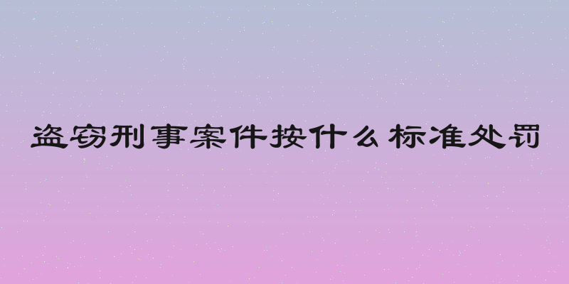 盗窃刑事案件按什么标准处罚