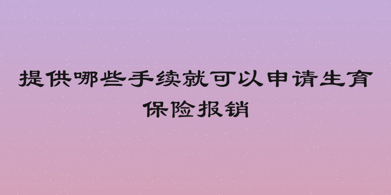 提供哪些手续就可以申请生育保险报销