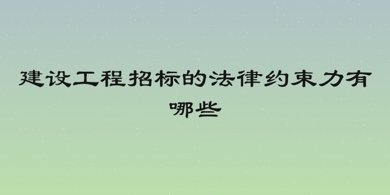建设工程招标的法律约束力有哪些