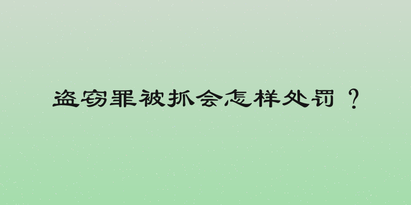 盗窃罪被抓会怎样处罚？