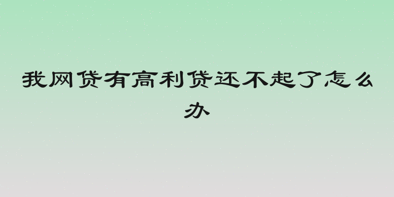 我网贷有高利贷还不起了怎么办