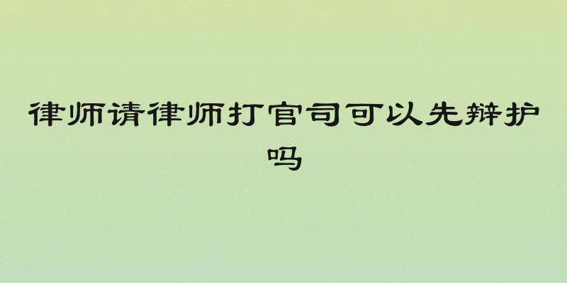 律师请律师打官司可以先辩护吗