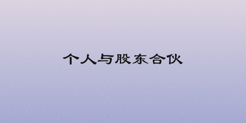 个人与股东合伙