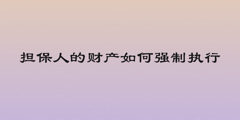 担保人的财产如何强制执行