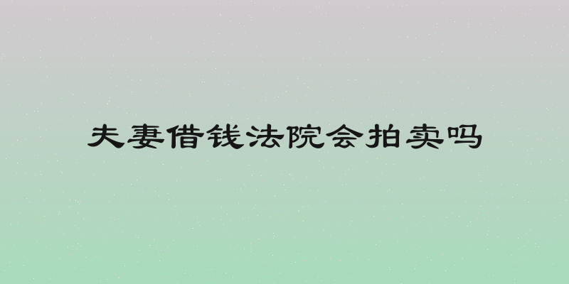 夫妻借钱法院会拍卖吗