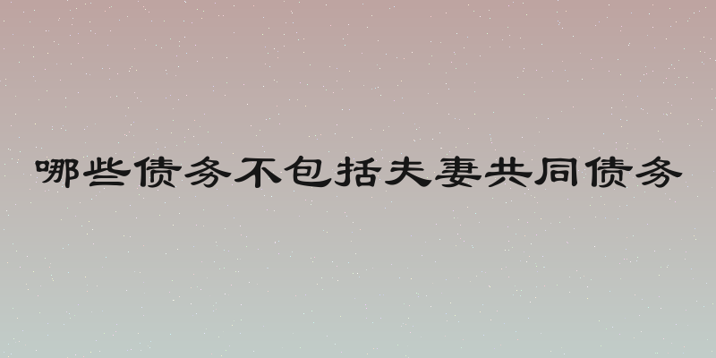 哪些债务不包括夫妻共同债务