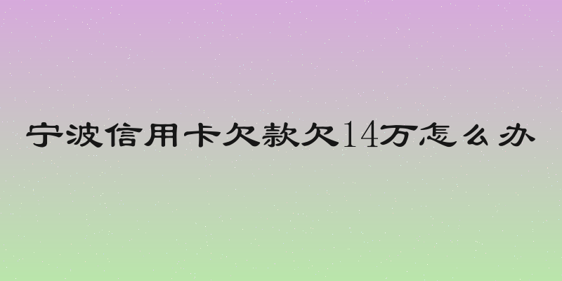 宁波信用卡欠款欠14万怎么办