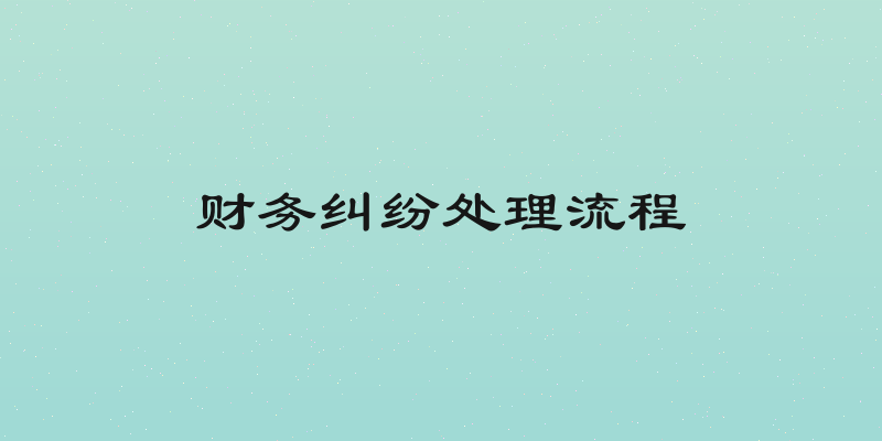 财务纠纷处理流程