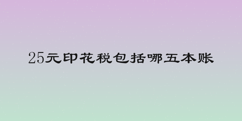 25元印花税包括哪五本账