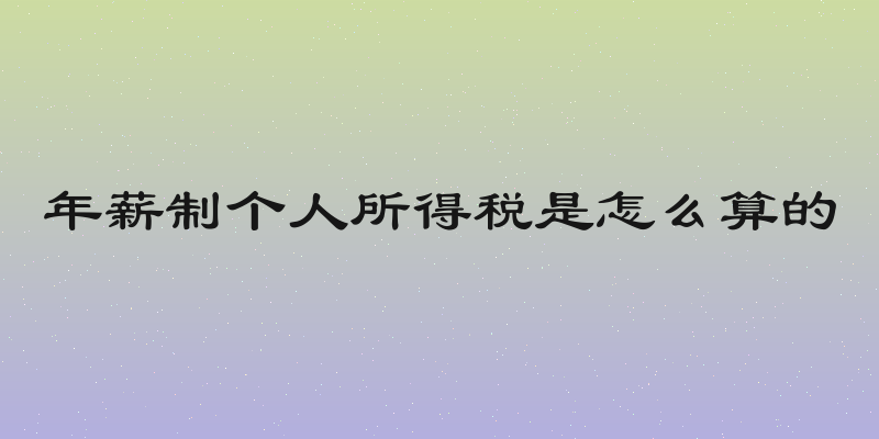 年薪制个人所得税是怎么算的