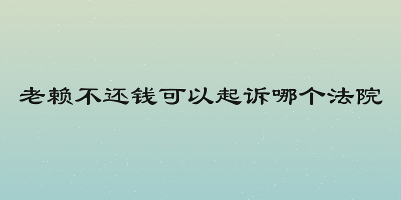 老赖不还钱可以起诉哪个法院