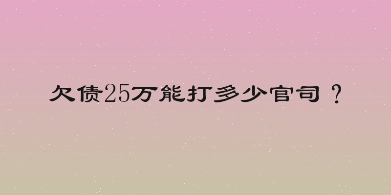 欠债25万能打多少官司？