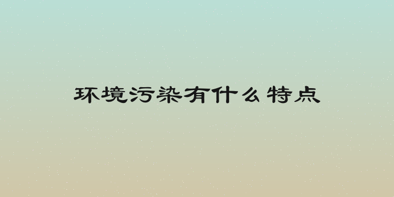 环境污染有什么特点