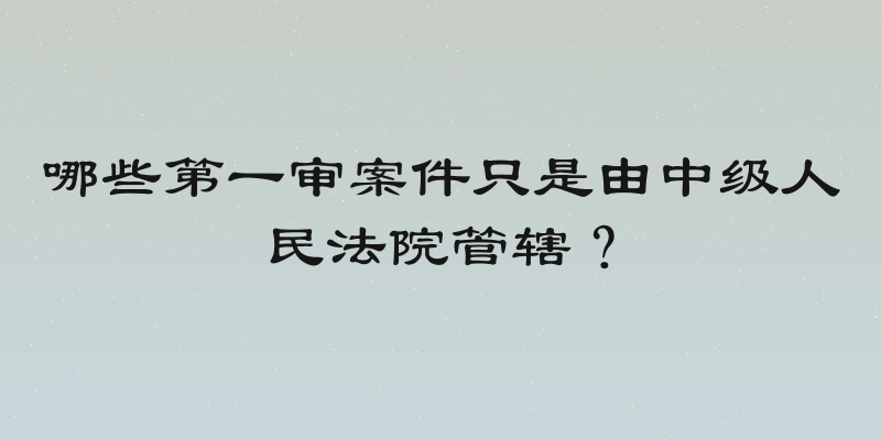 哪些第一审案件只是由中级人民法院管辖？