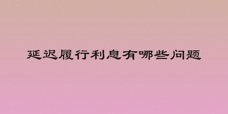 延迟履行利息有哪些问题