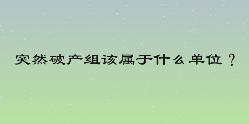 突然破产组该属于什么单位？