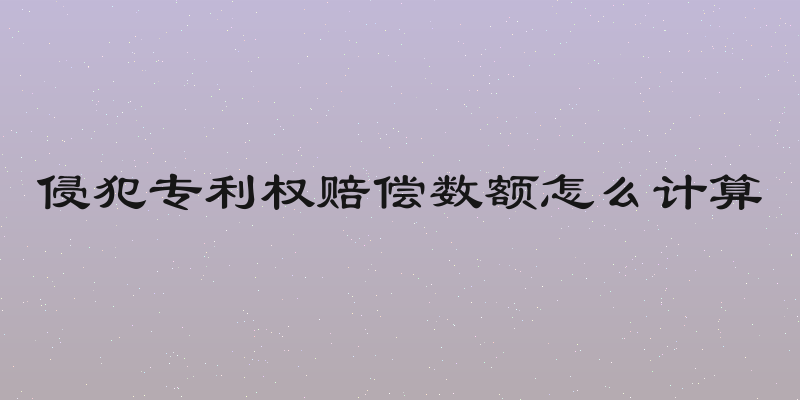 侵犯专利权赔偿数额怎么计算