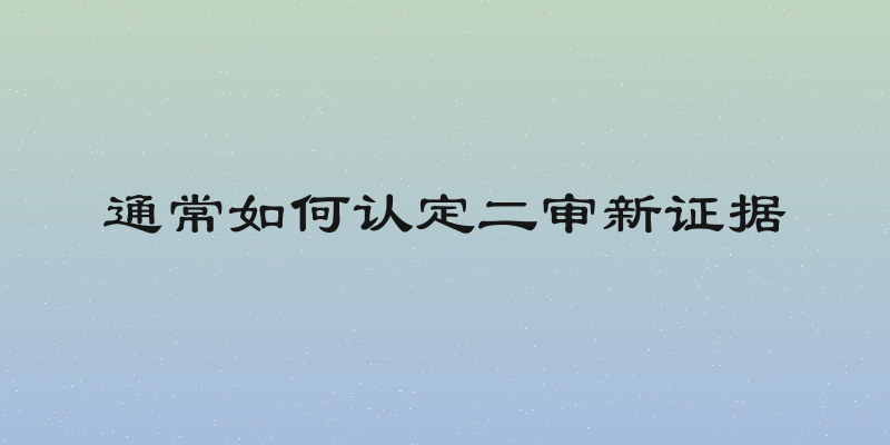 通常如何认定二审新证据