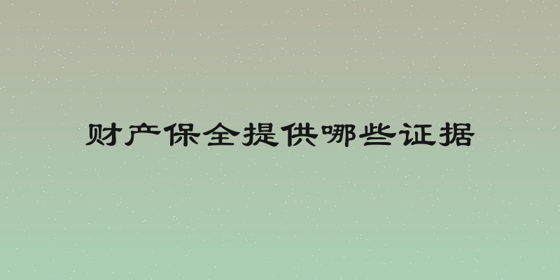 财产保全提供哪些证据