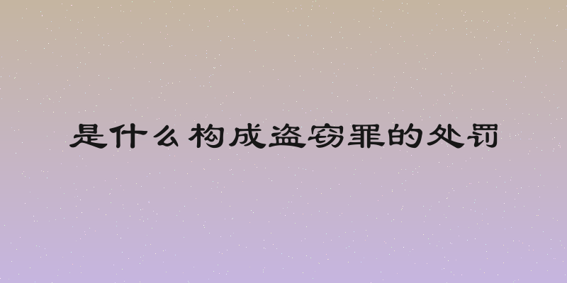 是什么构成盗窃罪的处罚