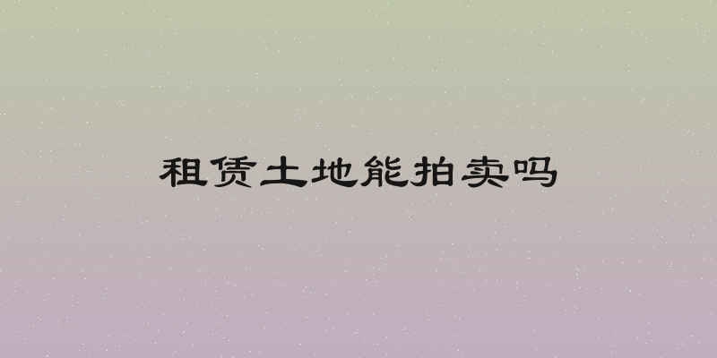 租赁土地能拍卖吗