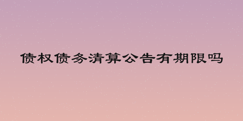 债权债务清算公告有期限吗