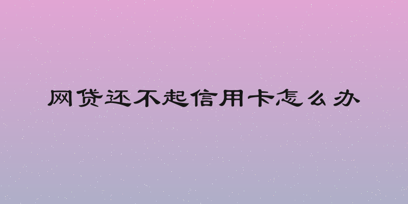 网贷还不起信用卡怎么办