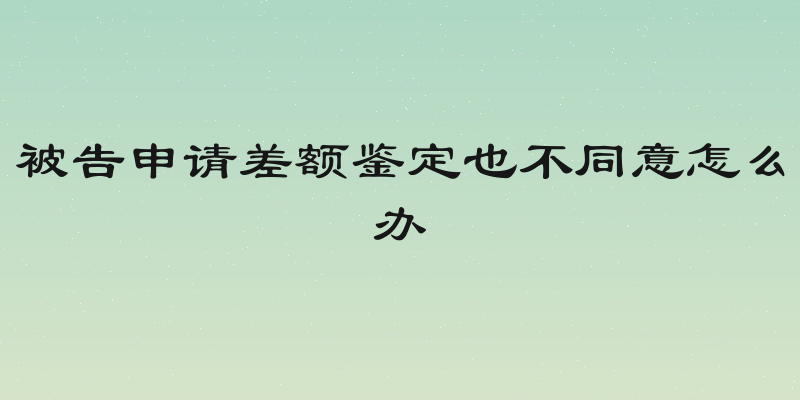 被告申请差额鉴定也不同意怎么办