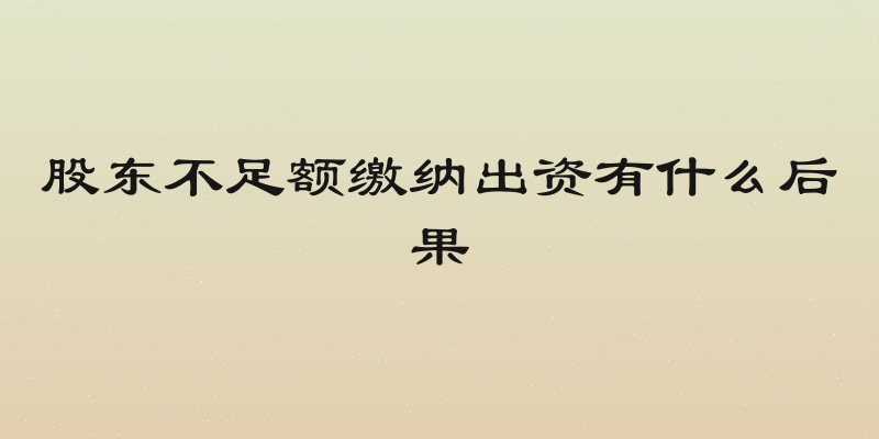 股东不足额缴纳出资有什么后果