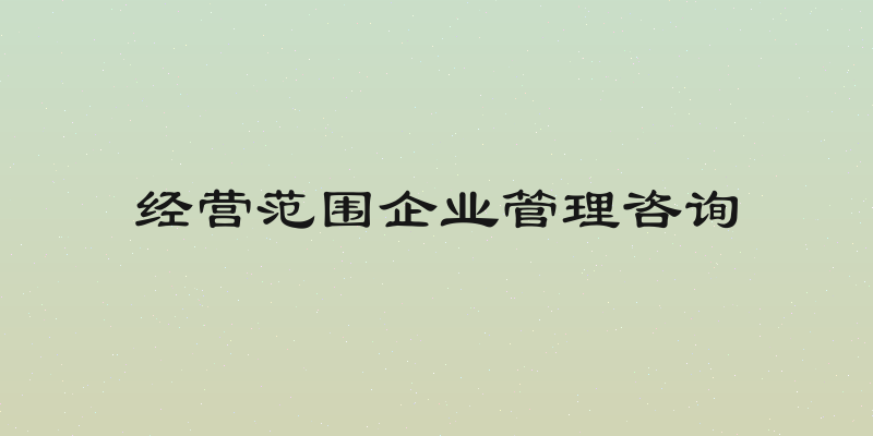 经营范围企业管理咨询
