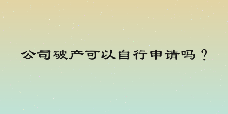公司破产可以自行申请吗？