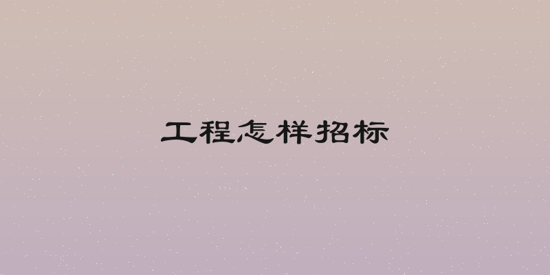 工程怎样招标