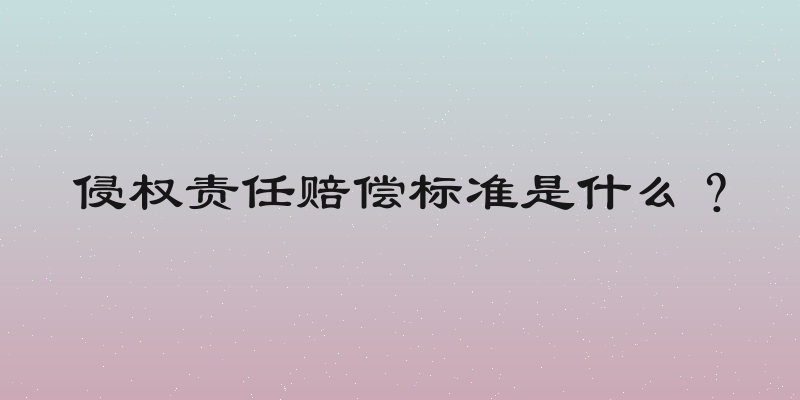侵权责任赔偿标准是什么？