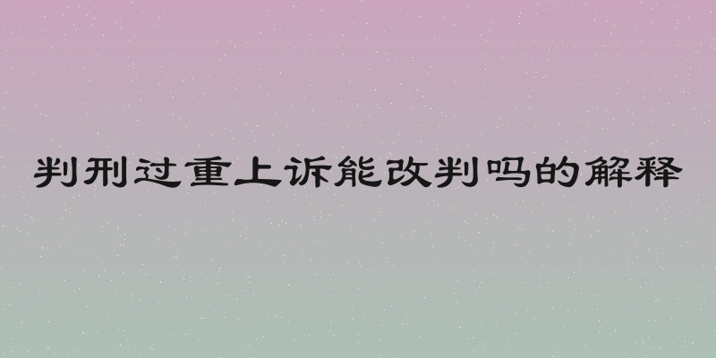 判刑过重上诉能改判吗的解释