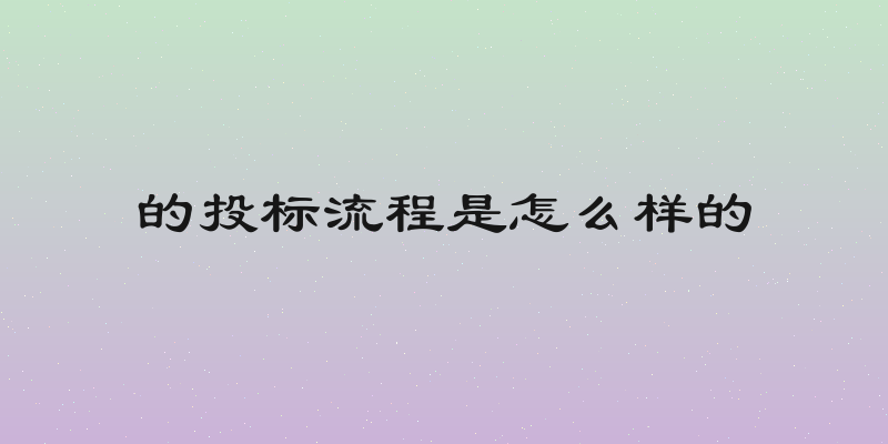 的投标流程是怎么样的