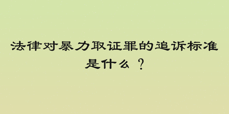 法律对暴力取证罪的追诉标准是什么？