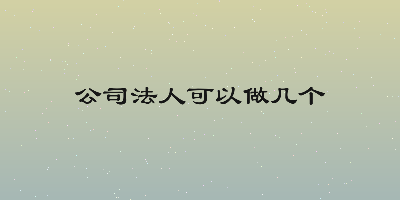公司法人可以做几个