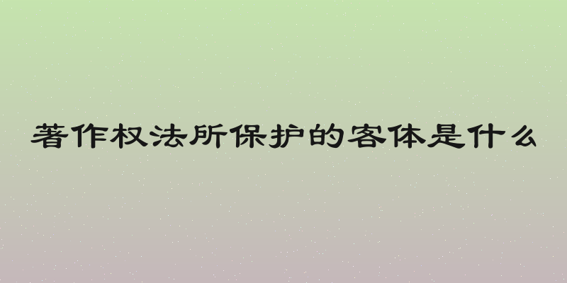 著作权法所保护的客体是什么