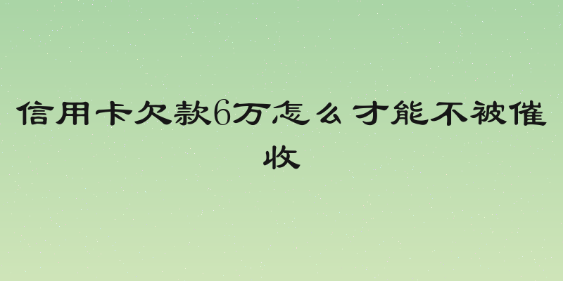 信用卡欠款6万怎么才能不被催收