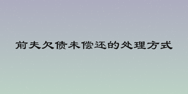 前夫欠债未偿还的处理方式