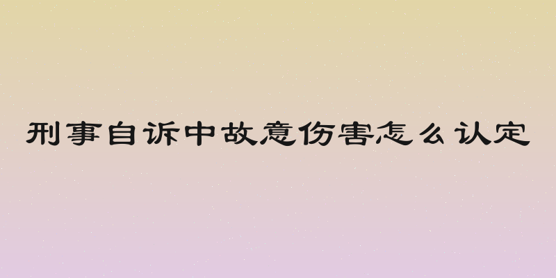 刑事自诉中故意伤害怎么认定